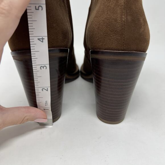 Gianni Bini Tovyy Booties Brown Suede Leather Block Heel Zip Up Women’s Size 7.5 - Picture 10 of 13
